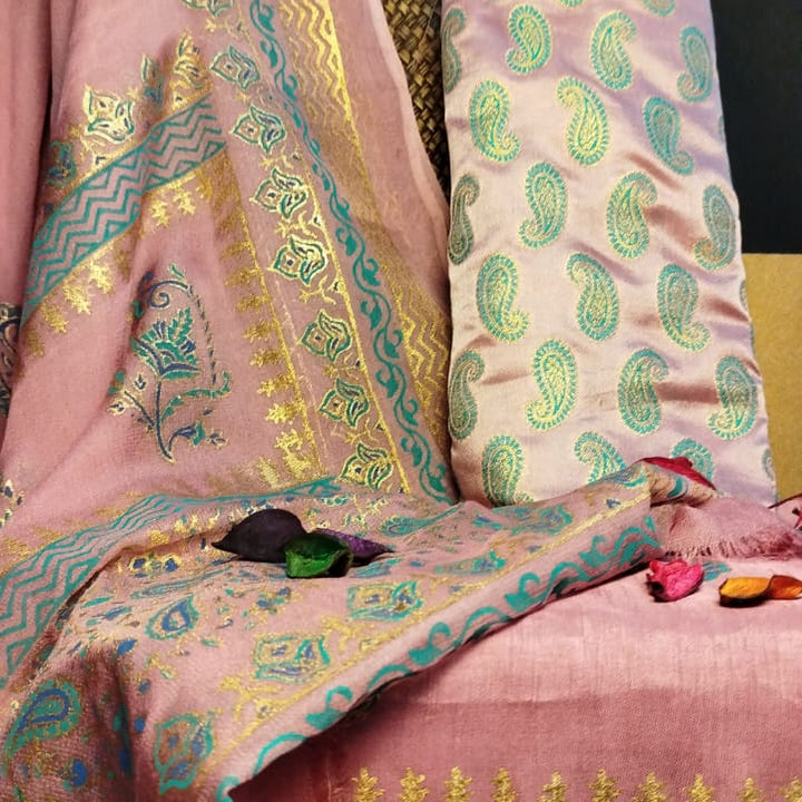 🌸 Royal Grace – 3-Piece Korean Silk & Banarsi Suit ✨