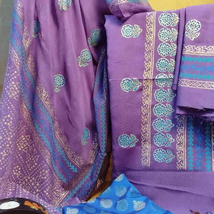 🦚 Peacock Elegance – 3-Piece Khaddi Net & Banarsi Suit ✨