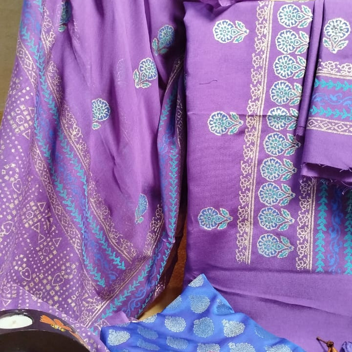 🦚 Peacock Elegance – 3-Piece Khaddi Net & Banarsi Suit ✨